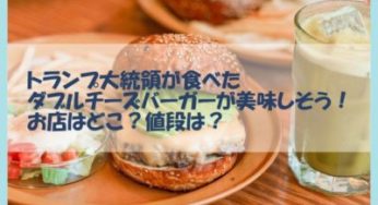 トランプ大統領が食べたダブルチーズバーガーが美味しそう！お店はどこ？値段は？